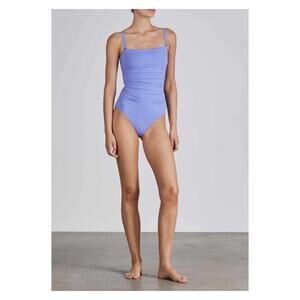 Bondi Born Azure Blue Raya Ruched One Piece Swimsuit Sz.L(8)